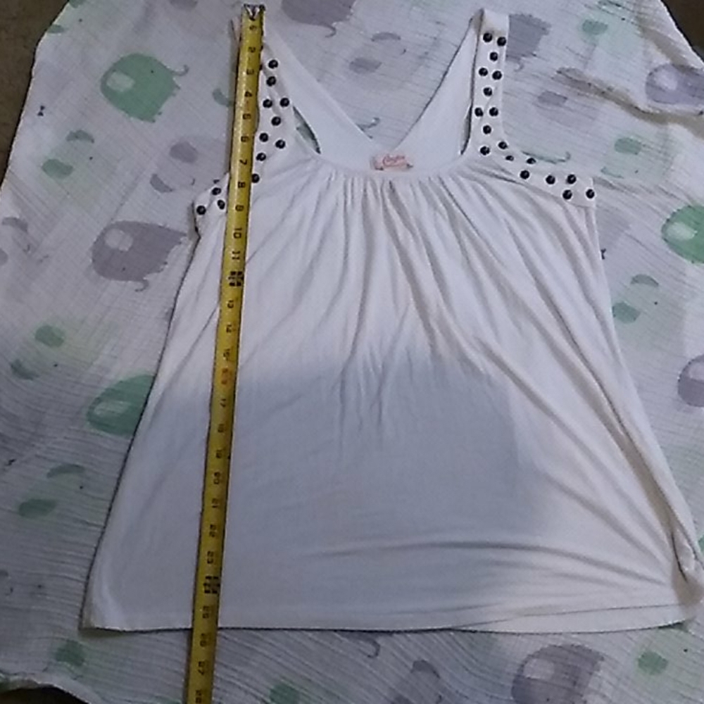 Candie's White Flowy Racerback Tank - Picture 9 of 10